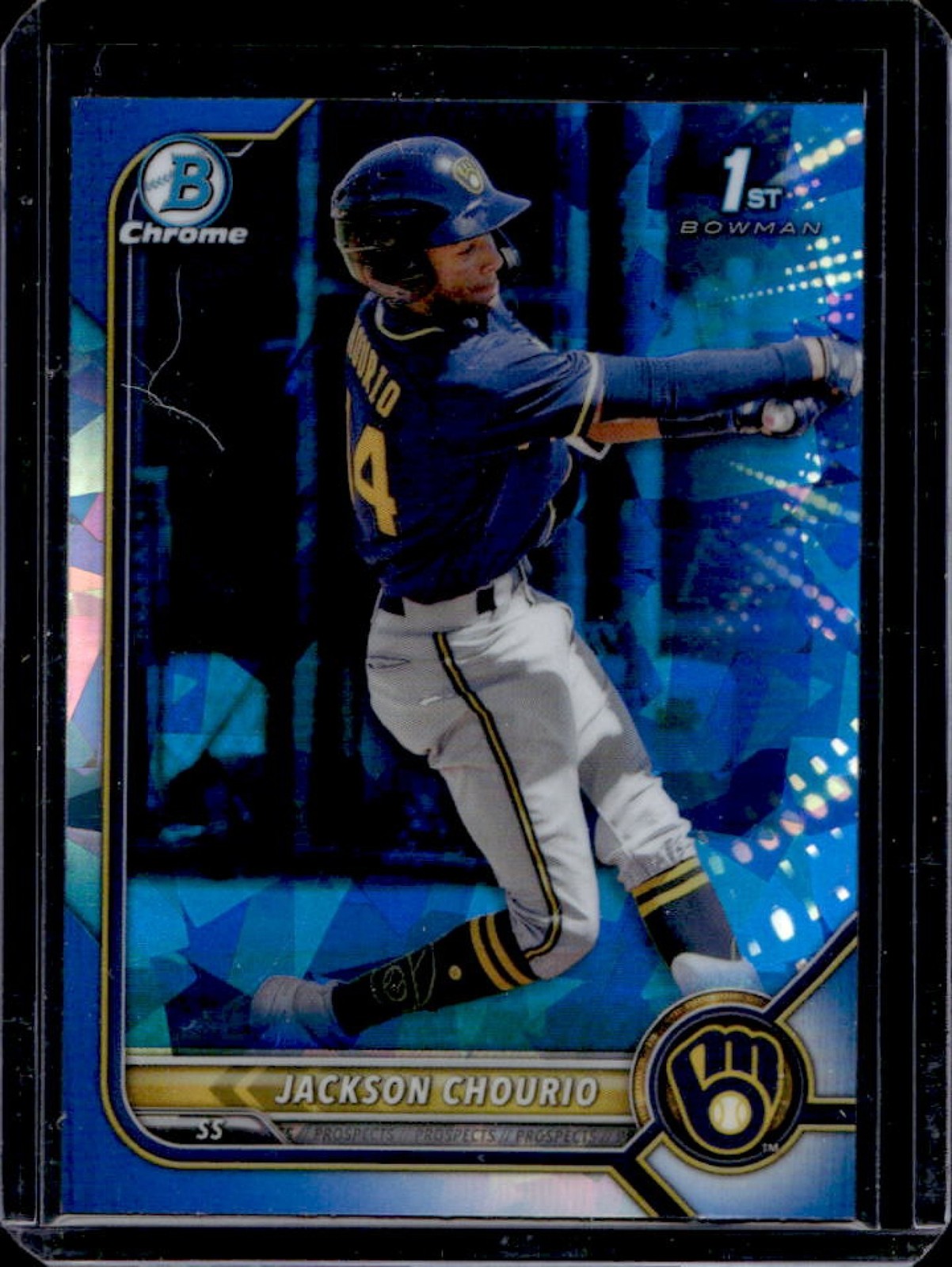 2022 Bowman Sapphire Jackson Chourio Chrome 1st Prospect #BCP-79 Brewers