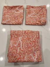 RALPH LAUREN PEACH PINK PAISLEY QUEEN FLAT SHEET AND 2 KING PILLOWCASES