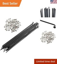 Durable 14G J Bend Bicycle Spokes with Nipples - 36pcs 170mm-290mm Size Options