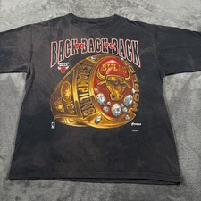 Vintage 1991 Chicago Bulls Back to Back NBA World Champions T-Shirt Men Large 44