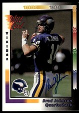 Brad Johnson Signed Auto Autograph 1992 Wild Card #427 RC Rookie Vikings A. rookie card picture
