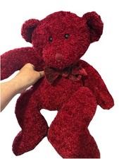 Y2K Russ Berrie Rosetta Bear Cranberry Sparkly Red Bow 15in Bears From The Past