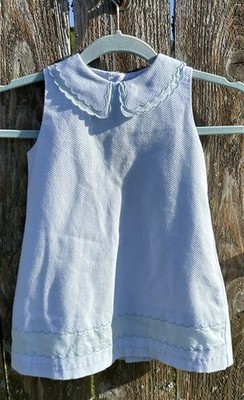 Luli & Me Dress Size 3T Light Blue Button Back Collar Lined