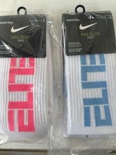 2 Pairs Nike ELITE Crew Official On Court NBA Basketball Socks - Size L