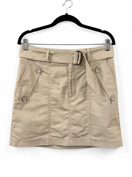 Witchery Beige Belted Utility Mini Skirt Women’s Size 10 AU Cotton Pockets