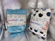 kawaii baby reusable cloth diapers one size 8-36 lbs 2 New Blue And White