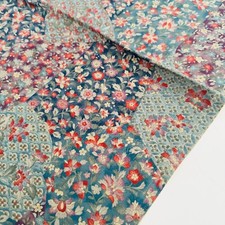 Dusty Bluebelle B 14x66 LONG Vintage Japanese Jacquard Kimono Silk Fabric RW47