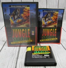 Jungle Strike (Sega Genesis, 1993) - Complete CIB w/ Case & Manual - TESTED