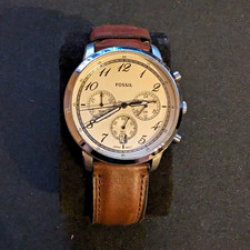 Fossil Neutra Armbanduhr  FS6022112405 Edelstahl Braunes Lederband Chronograph