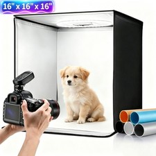 16" LED Photo Studio Light Box Folding Photography Shooting Tent Background Kit
