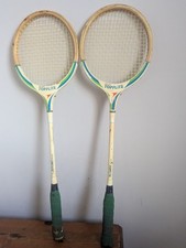 Pair Of Vintage Spalding Topflite Fibreglass Shaft Squash Rackets With Cover
