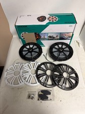 Kicker 45KM84L 8-Inch Marine Coaxial Boat Speakers, Black and White Grill (Pair)
