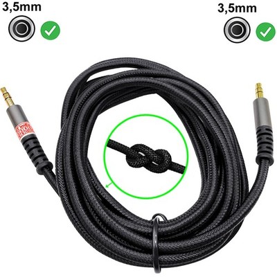2m AUX Kabel 3,5mm Klinken Stecker Stereo Audio für Logitech UE Boombox stabiler
