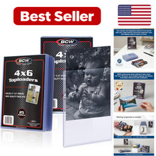 50 Pack 4x6 Photo Postcard Topload Holders - White Plastic