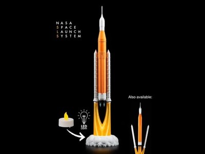 1/400 NASA SLS Rocket 3D Model Set with LED Candle Lamp 34cm/14in