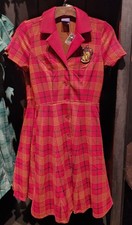 Universal Her Universe Harry Potter Gryffindor House Red Plaid Dress LARGE
