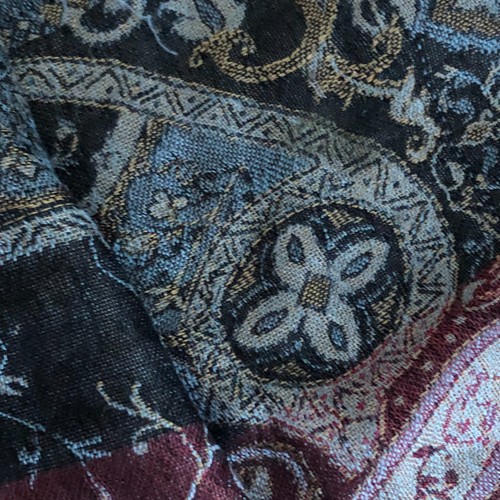 Kandahar Hand Woven Paisley Floral Fringed Shawl Wrap Scarf Bohemian Hippie NEW - Picture 6 of 7
