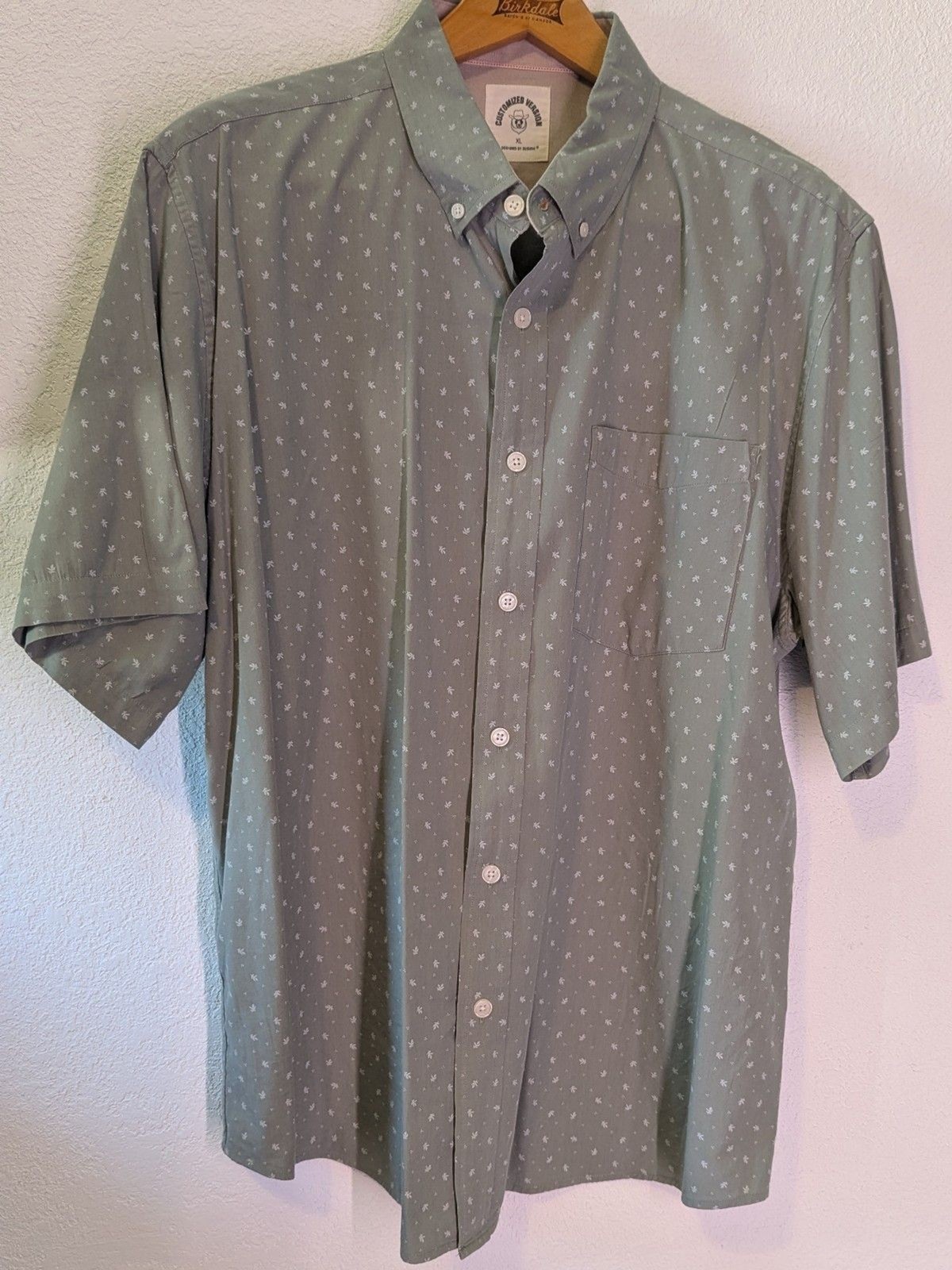 Customized Version GREEN Men's Button Up Shirt Si… - image 1