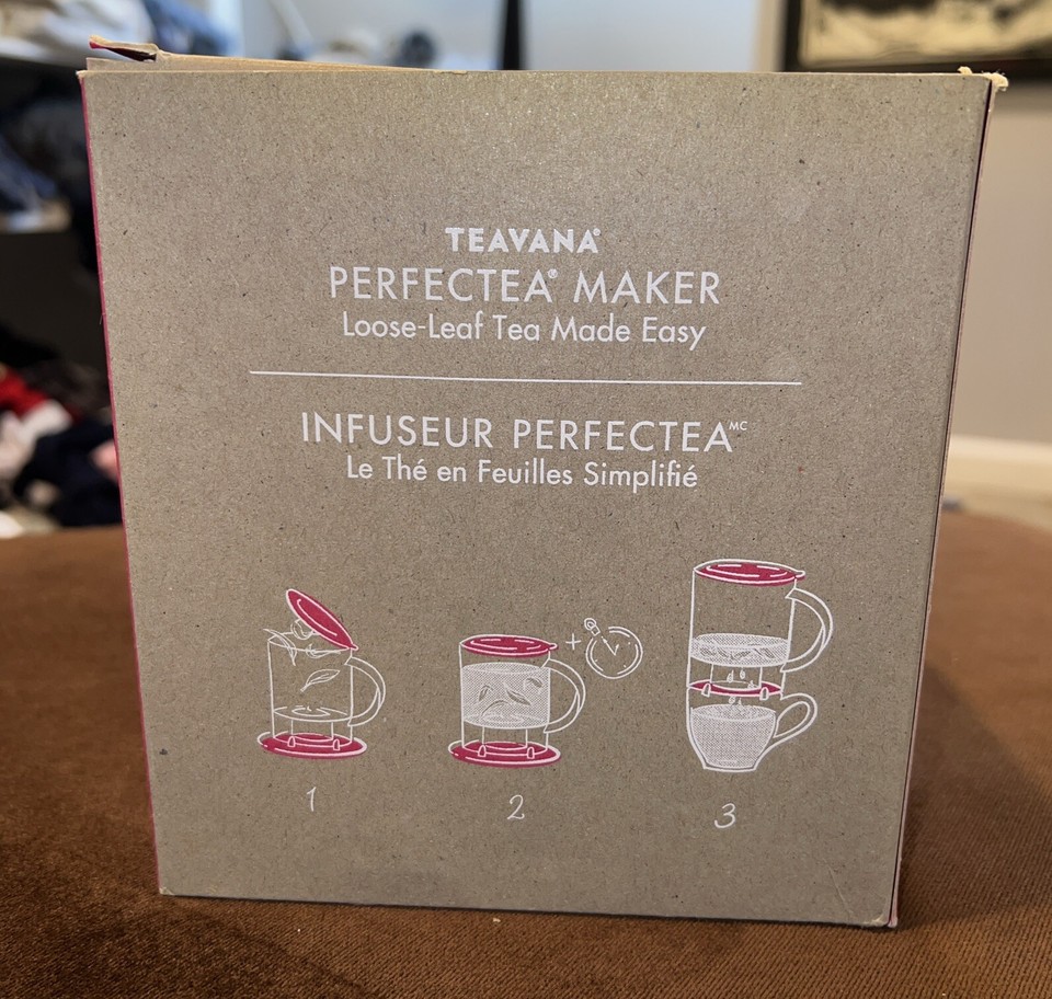 TEAVANA Perfect Tea Perfectea Maker Pink Fuchsia BPA free 16 oz In Box ...