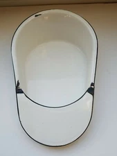 HOSPITAL BED PAN  WHITE ENAMEL STEEL Slim Rust Chipped 12"
