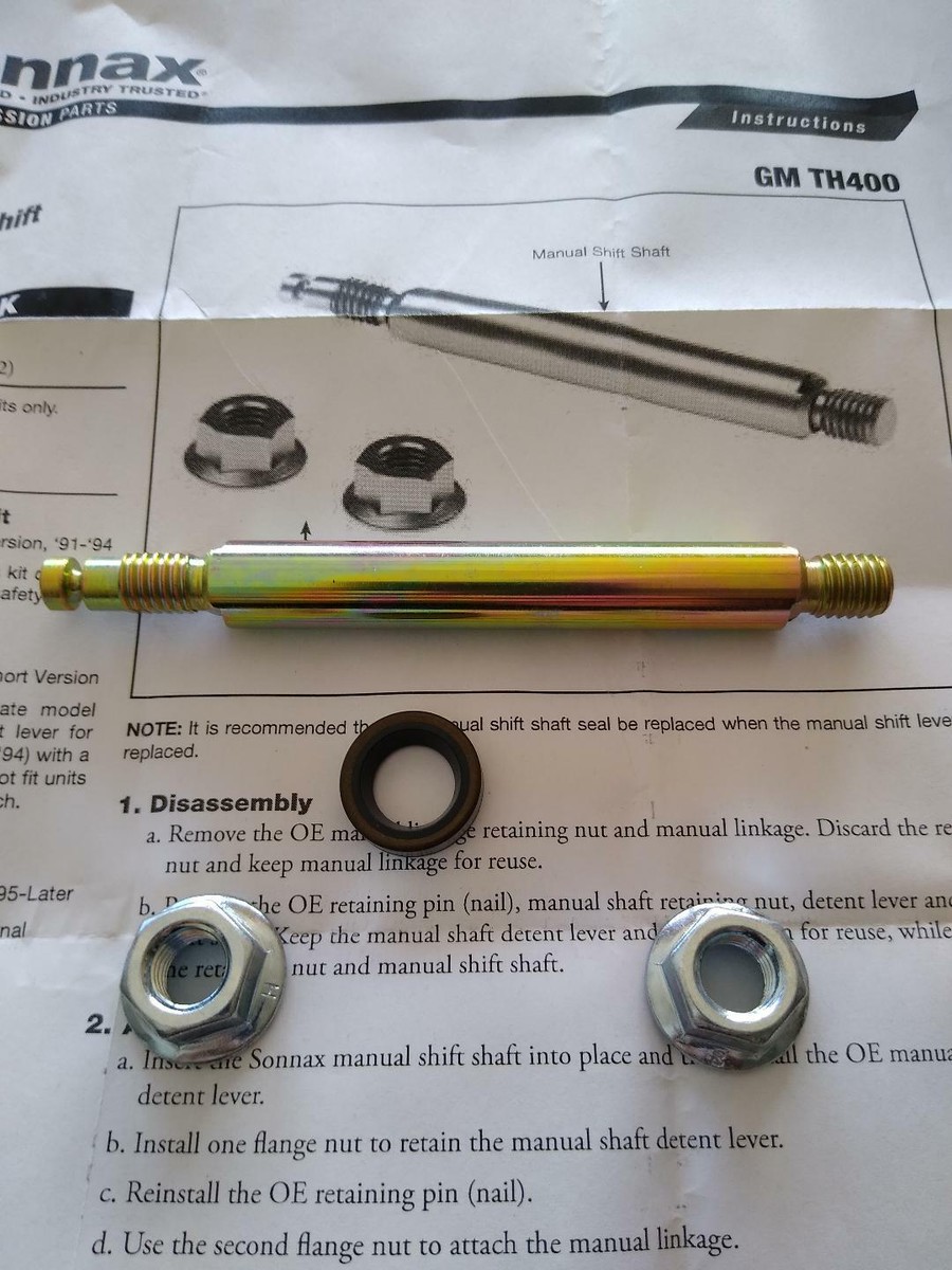 THM 400 Manual Shift Shaft Kit 38511-05K | Sonnax | US | Manual