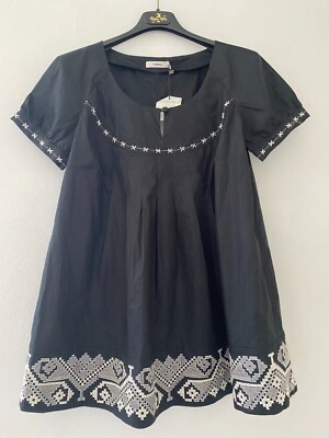 Dranella Dänemark Bluse/Tunika Schwarz Gr. XS-S / 34-36 Baumwolle Neu