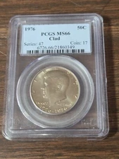 1976 Kennedy Clad Half Dollar MS66 PCGS  Toning.