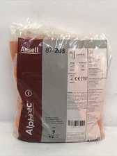 (12-Pair) Ansell Heavyweight Chemical Resistant Glove Orange 87-208 size 9.