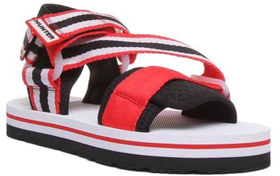 Hunter Beach Sandal Ankle Strap Womens Sandals In White Red US 5- 10 - Main Image