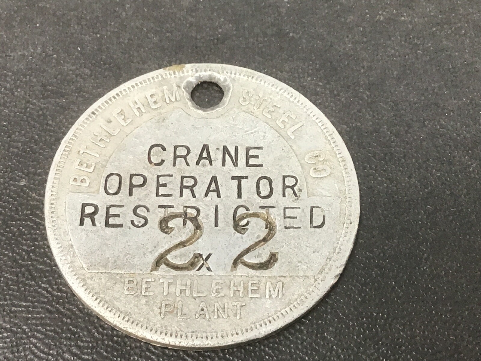 bethlehem-steel-crane-operator-restricted-employee-badge-tag-no-22