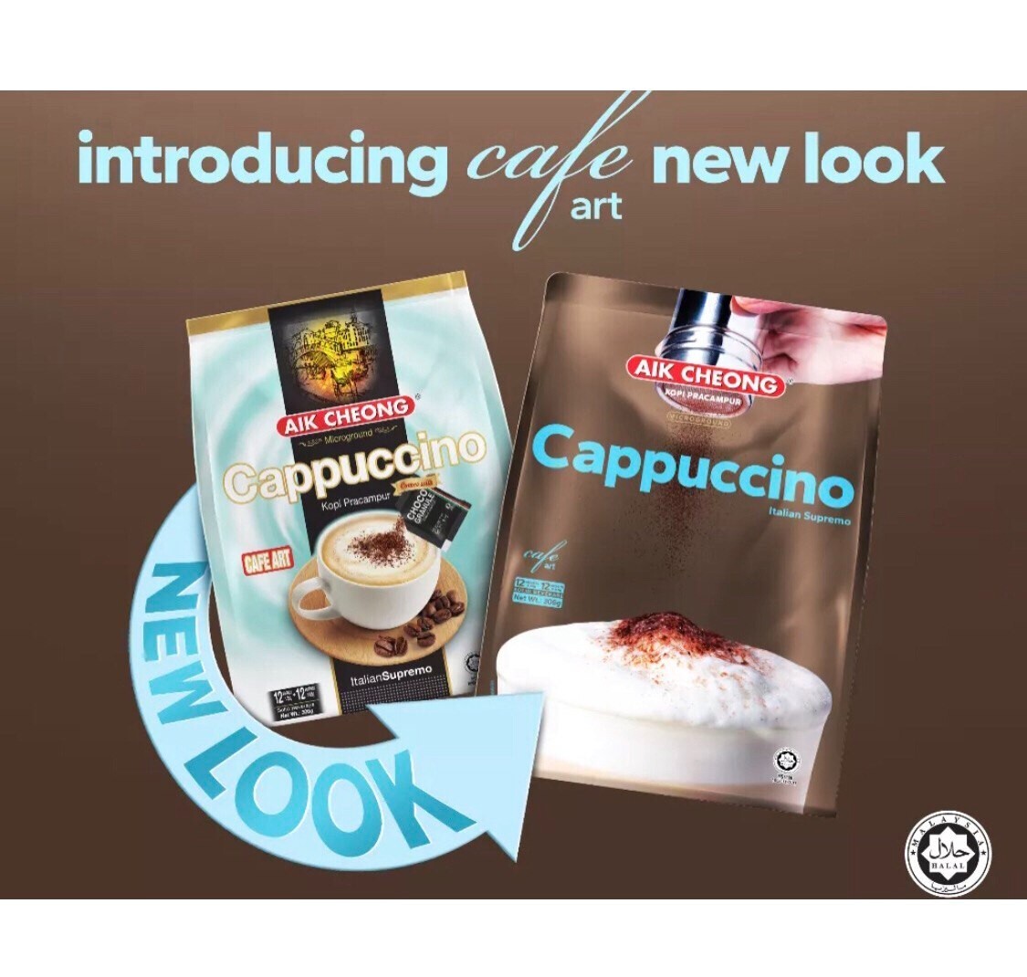 AIK CHEONG Cappuccino 3in1 Coffee with Chocolate Granules (12 AIK CHEONG Cappuccino 3in1 Coffee with Chocolate Granules (12