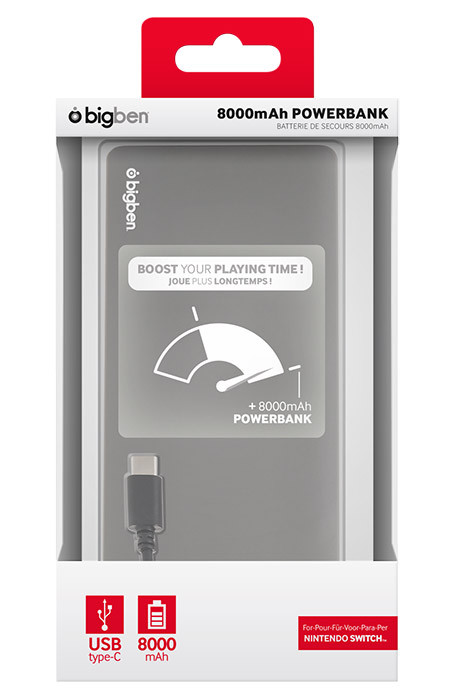 Power Bank 8000 mAh Batteria Ricarica Nintendo SWITCH BIGBEN INTERACTIVE