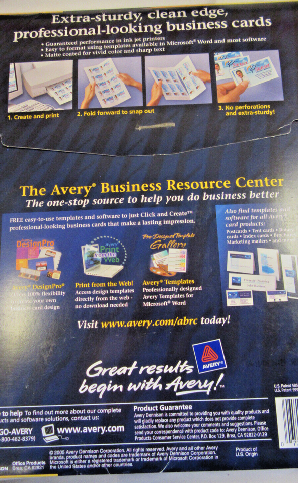 Avery 28877 Matte White Clean Edge Thicker Business Cards 120 2 X 3 5 Avery 28877 matte white clean edge thicker business cards 120 2 x 3 5