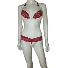 RARE Vintage Beach Bunny Lace Bikini Accented...