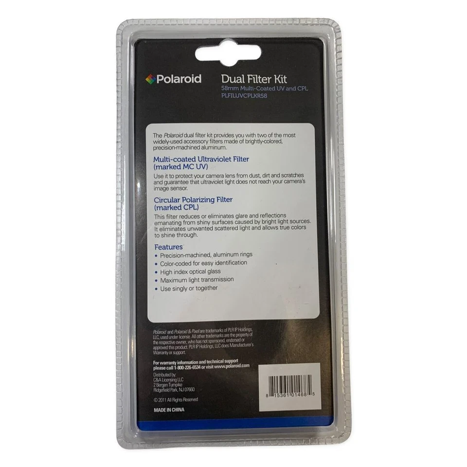 Polaroid 58mm Dual Filter Kit Multi-Coated UV and CPL Filter Red - Image 3 of 4