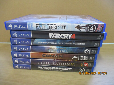 7x PS 4 Spiele  Star Wars  Divinity  Planetfall  conan  civilation  mass effect