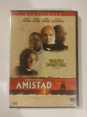 AMISTAD 1997 DVD BRAND NEW DREAMWORKS PRINT MORGAN FREEMAN ANTHONY HOPKINS