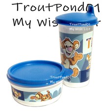 Tupperware Bell Tumbler Tigger Winnie the Pooh Sipper Sippy Cup Snack Bowl Set