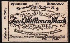 Duisburg - Alumina Works Curtius A.G.  - 2 Million Mark - Series A #11788