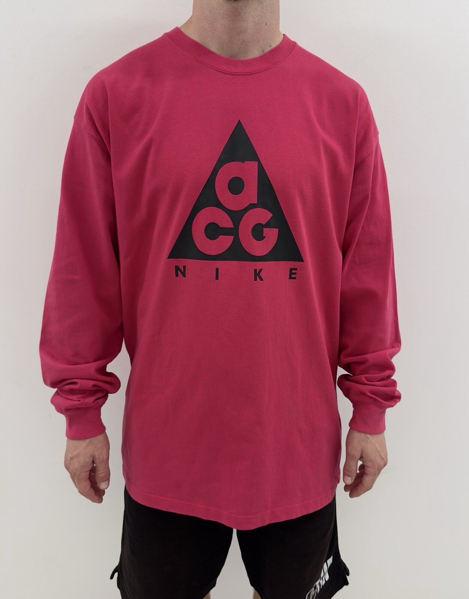 Nike ACG Men Long Sleeve Top Tee Shirt Red Mens size M | eBay