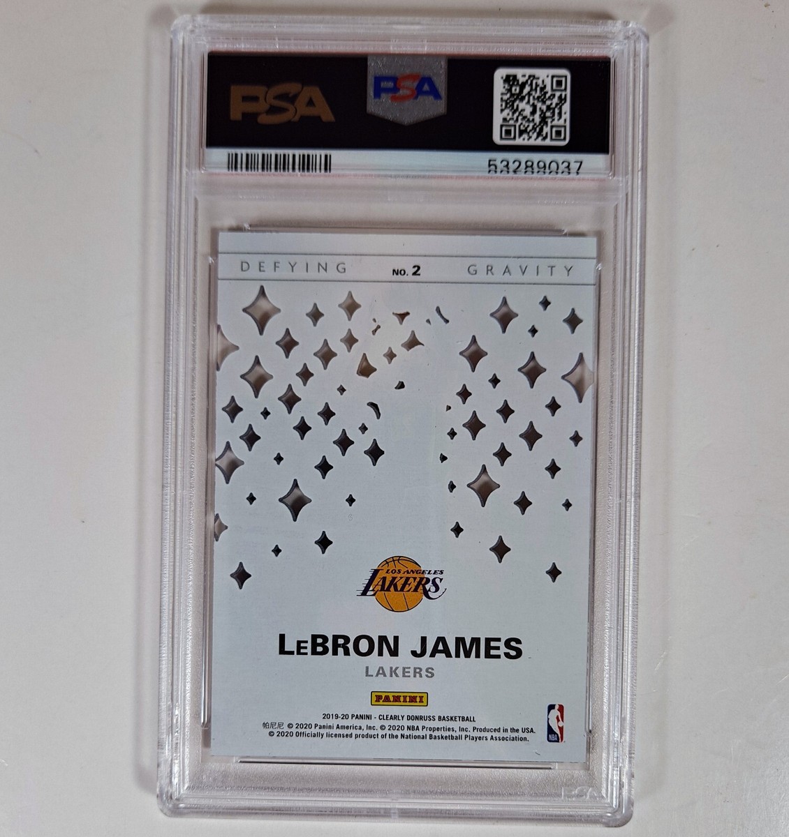 2019 Panini Clearly Donruss Lebron James Defying Gravity PSA 10 #2