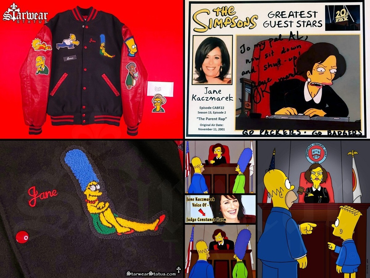 🔥WOW! Vintage The Simpsons CAST + CREW TV Show Wool Leather