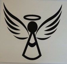 2 x Weihnachten schwarz Engel und Fl&uuml;gel Auto Sto&szlig;stange Aufkleber Aufkleber Van Motorrad 6"