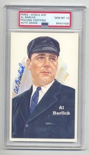 AL BARLICK GEM MINT 10 PSA/DNA SIGNED  PEREZ STEELE POST CARD 