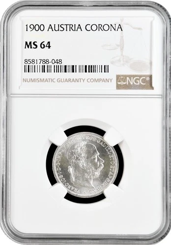Austria 1 corona 1900, NGC MS64, "Emperor Franz Joseph I (1848 - 1916)"