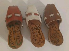 3 x DDR Flaschenöffner Holzschuh Pantoffel Kunstgewerbe Handarbeit - Aufschrift