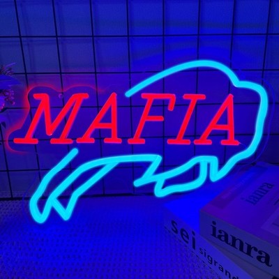 16''x10'' Buffalo Bills Mafia LED Neon Sign With Dimmer USB Powered Light Lamp