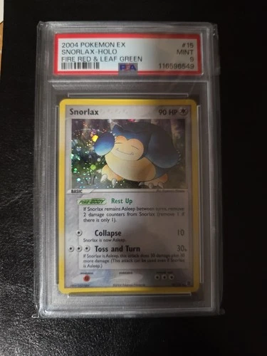 Pokemon 2004 EX Fire Red Leaf Green #15 Snorlax-Holo PSA 9