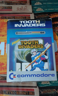 Tooth Invaders (1983) Commodore 64 (Cartridge, Manual, Box) works 8-bit #2