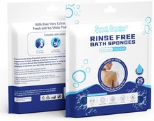 Rinse Free Bath Sponge Wipes Body Wash Wipes for Bathing -Bed Bath,Camping, F...